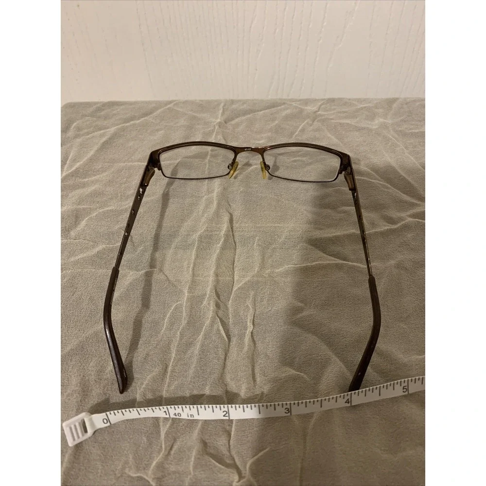 chelsea morgan eyeglasses Frames Woman's Metal Brown Flower Cut Backs EUC